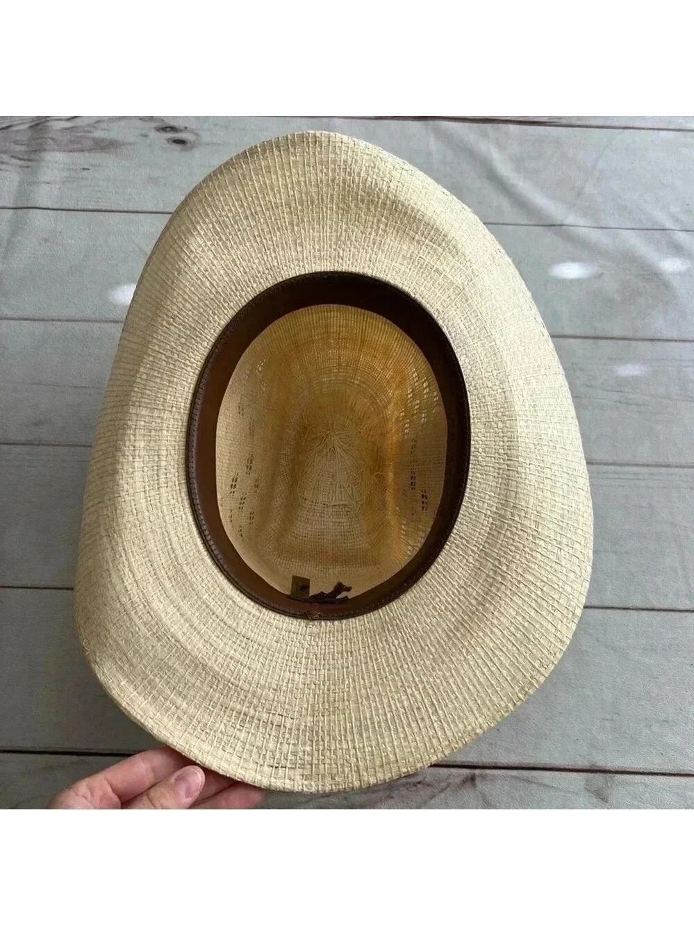 The Great Western Feather Straw Cowboy Cowgirl Hat Unisex, Country, Coachella, - Picture 4 of 16